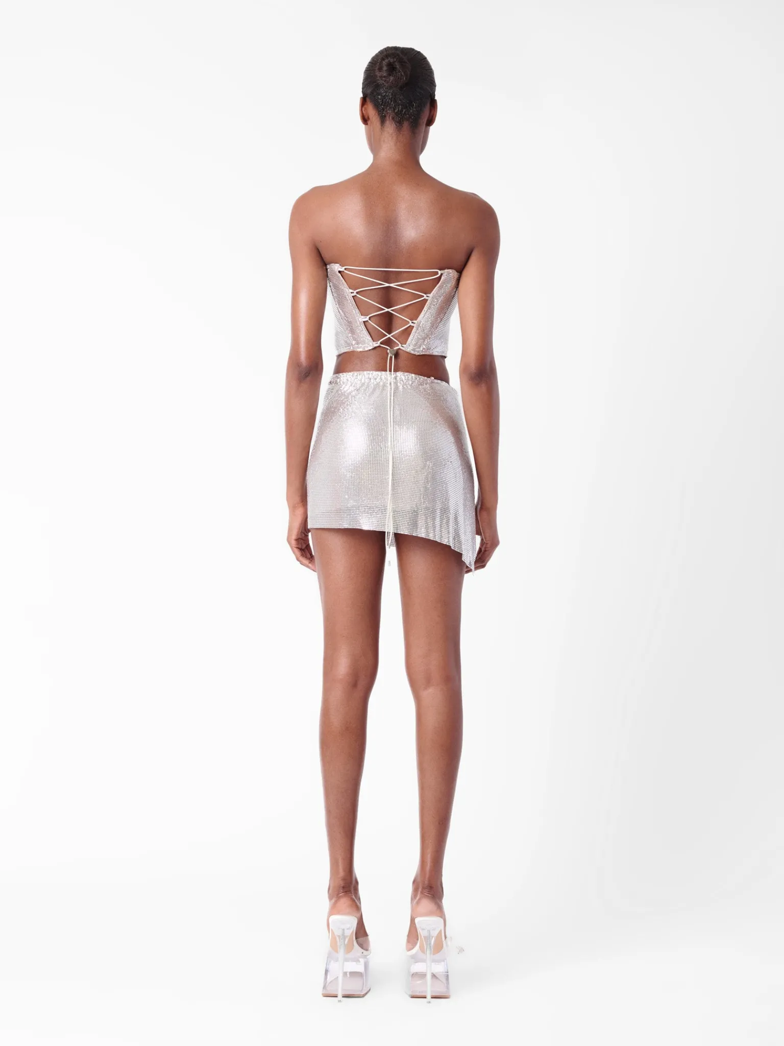 Rosalyn Top Metallic Chainmail Silver Chrome<Poster Girl Sale