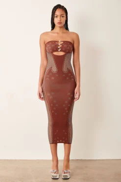 Roxie Dress Old Money Brown<Poster Girl Online