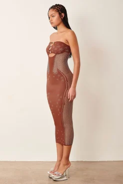 Roxie Dress Old Money Brown<Poster Girl Online