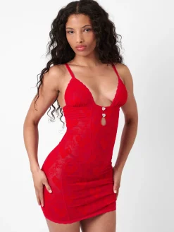 Scarlett Dress Flocked Mesh<Poster Girl New