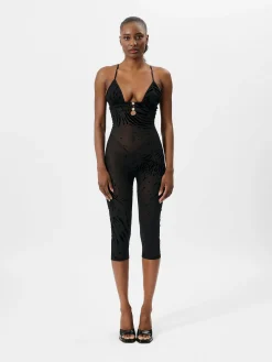Scarlett Pedal Pusher Jumpsuit Black Zebra Print<Poster Girl Online