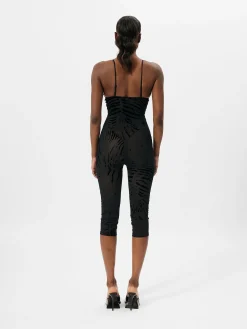 Scarlett Pedal Pusher Jumpsuit Black Zebra Print<Poster Girl Online