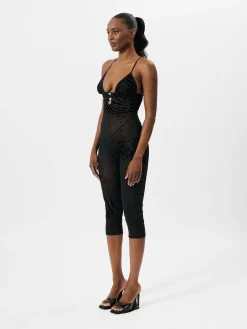 Scarlett Pedal Pusher Jumpsuit Black Zebra Print<Poster Girl Online