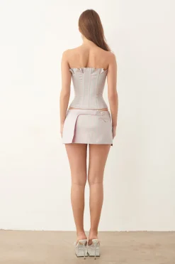 State Skirt Grey/Pink Pinstripe<Poster Girl Best