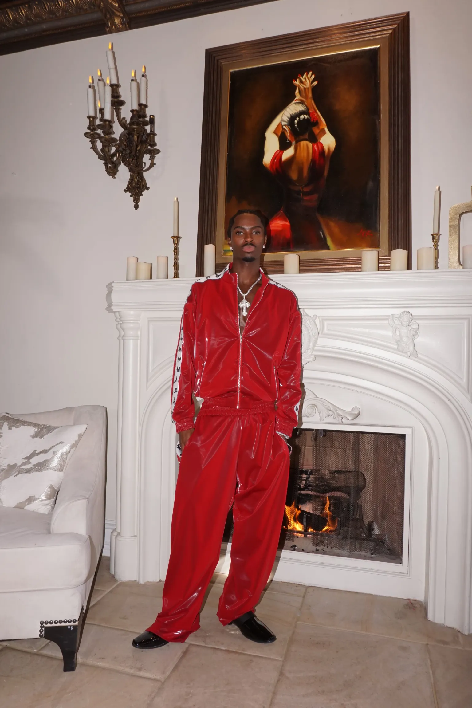S*x Tape Tracksuit Bottoms Wet Gloss Red<Poster Girl Clearance