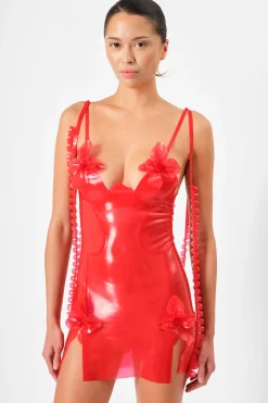 The Annamaria Latex Dress Sheer Rouge<Poster Girl Clearance