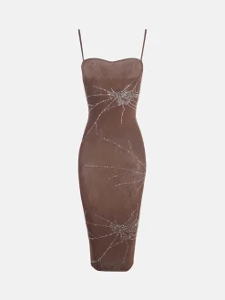 Vanderbeck Dress Rhinestone in Old Money Brown<Poster Girl Discount