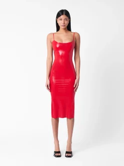 Whistle Latex Midi Dress Red<Poster Girl Outlet