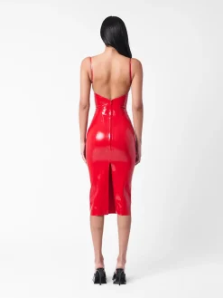 Whistle Latex Midi Dress Red<Poster Girl Outlet