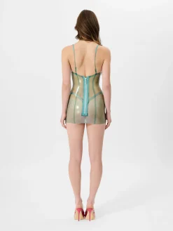 Whistle Latex Mini Dress Blue<Poster Girl Hot