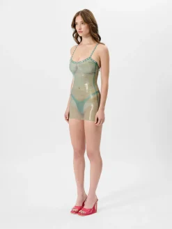 Whistle Latex Mini Dress Blue<Poster Girl Hot