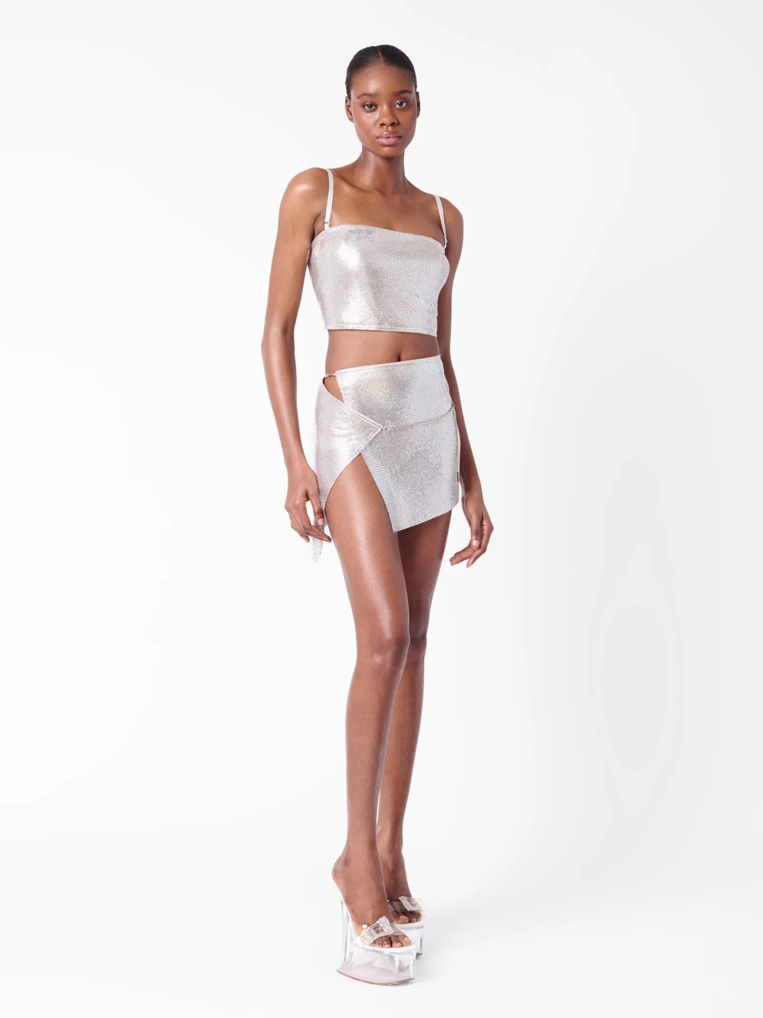 Winona Wrap Skirt Chrome Silver<Poster Girl Sale